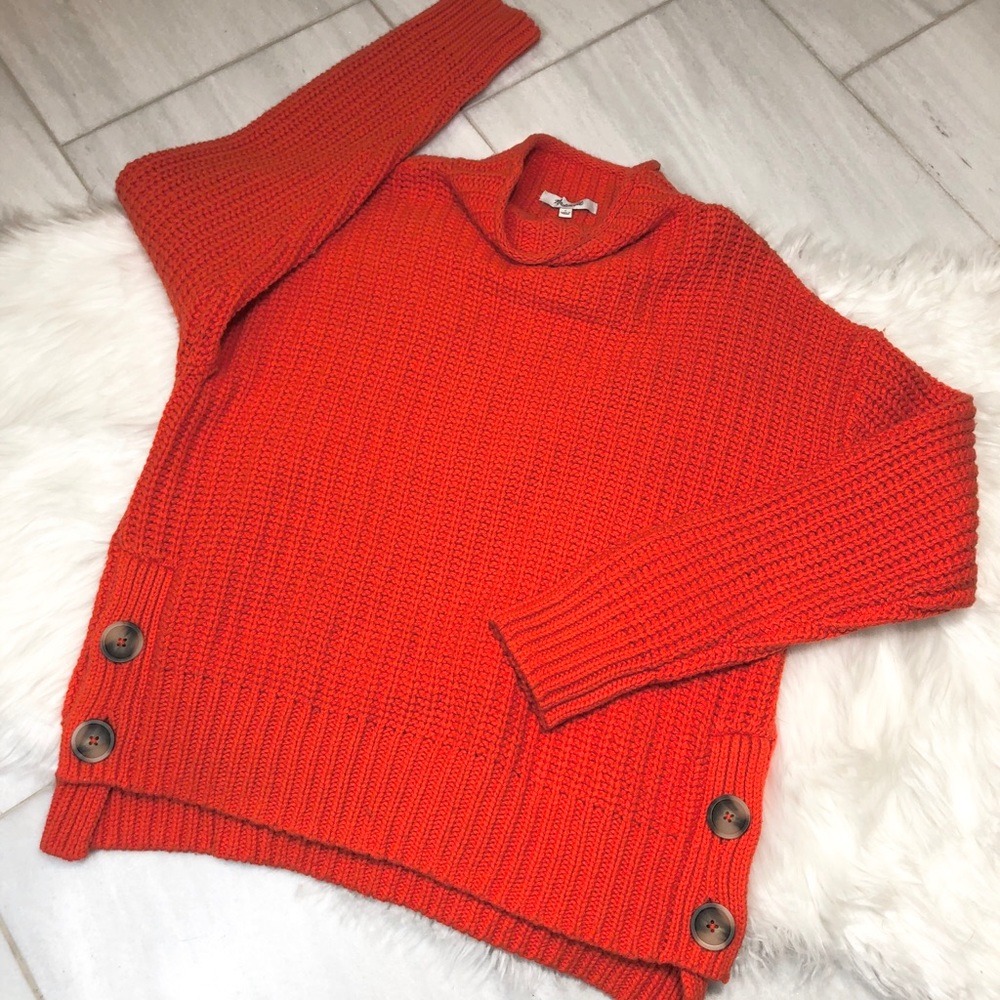 Madewell Mock-neck Side Button Sweater